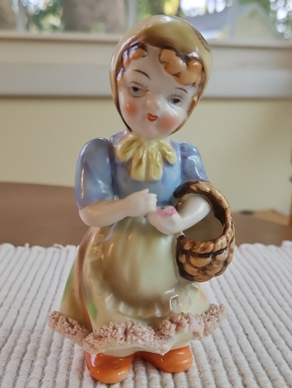 Vintage Lenwile China Ardalt Japan Figurine D6828 Girl Basket Circle N